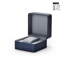 Oirlv Premium Leather Watch Gift Box Single Watch Storage Case with Removable Pillow Wristwatch Display Box Dark blue Organizer