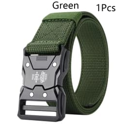 Automatic Buckle Tactical Belts Men's Woven Nylon Military Belt Durable Black Outdoor Army Hunting Golf Waist Belt