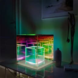 LED 3D Pyramid Cube Night Light USB Color Dimming Ambient Light Living Room Bedroom Bedside Decorative Table Lamp Birthday GifT