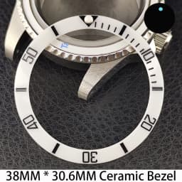 Sloping 38mm * 30.6mm Ceramic/Aluminum Bezel GMT and Diving Watch Insert Fits for 40mm Men's Watch Case Bezel Replacement Insert