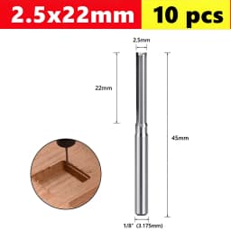 10pcs Carbide End Mill  3.175mm （1/8）Shank 2 Flute Straight Slot Milling Cutter MDF Plastic Wood Cutter CNC Machine Router Bit