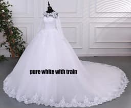 Ashley Gloria Pure White Wedding Dresses Elegant Boat Neck Ball Gown Simple Vestido De Noiva Plus Size Robe De Mariee