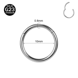 ZS 1 PC G23 Titanium Steel Round Nose Ring Men Women 20/18/16G Septum Piercings Ear Cartilage Helix Piercing Body Jewelry 6-14MM