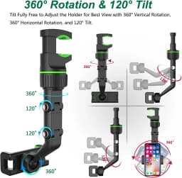 Rearview Mirror Phone Holder for Car 360° Rotating Phone Mount GPS Holder Universal Car Phone Holder For iPhone Xiaomi HUAWEI