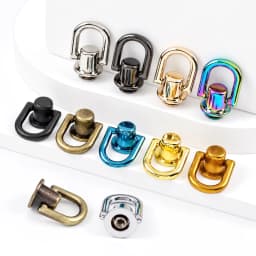 4/10/20Pcs 10mm Metal D Ring Screw Rivet Stud Bag Side Hanger Strap Chain Connector for Handbag Purse DIY Hardware Accessories