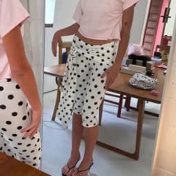 Gaono Women's Y2K Polka Dot Tie Up Low Rise Stretch Capri Pants 3/4 Length Cropped Streetwear Slim Fit Trousers