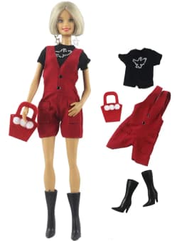Suspender Jeans Doll Clothes 1:6 Scale Outfit for 11.5 Inch 30cm Doll Many Style for Choice Gifts for Girls Doll Accessories