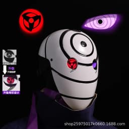 Naruto Anime Helmet mask eyes shining Cosplay Uchiha Obito Shine Mask Akatsuki Sharingan Cartoon Shine Highly Imitative toy Mask