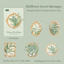 Journal GO 15pcs Embossed Texture Sticker Pack for Journaling Scrapbook Decoration 3D Flower Stickers for Collage Gift Card diy