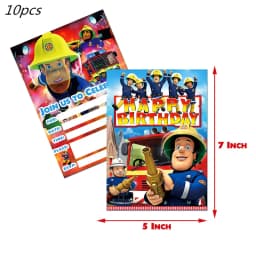 9pcs Fireman Sam Foil Number Balloons Set Happy Birthday Party Deco Ball Boy Gift Fire Truck Holiday Baby Shower Party Supplies