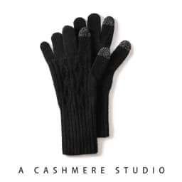Winter High-Quality 100% Cashmere Knit Touch Screen Gloves Women Soft Warm Stretch Guantes Solid Color Casual Full Finger Guante