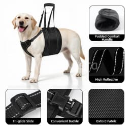 Dog Lift Harness Adjustable Reflective Rehabilitation Support Sling Mobility Aid for Old Injured Medium Large Dog Walking Assist