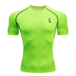 New Print Short Sleeve Compression Shirts For Men Athletic Quick Dry T-Shirts Tops Gym Workout Rash Guards Baselayer Undershirts