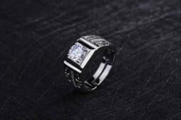 Charm 925 Sterling Silver Rings For men Shining crystal adjustable size Fashion Gifts engagement wedding high quality Jewelry