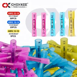 Heat Shrink Butt Connectors Kit, Butt Splice Set, Insulated IP67 Waterproof Electrical Marine Automotive Wire Crimp Terminals