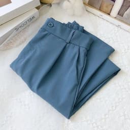 Korean New Spring Summer Thin Pants Women Elastic Waist Suit Pants Women's 2027 Nine-point Casual Straight-leg Pants Ladies