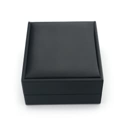 Men's Quality Cuff Links Gift Box Black Color Wire Drawing PU Coated Design Plastic Material Cufflinks Display Package