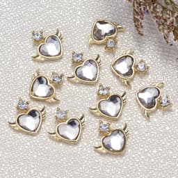 10Pcs 3D Crystal Butterfly Nail Charms Hollow Shape with Rhinestones for DIY Nail Art Decorations 8*8.5mm Shiny Butterfly Gems 9