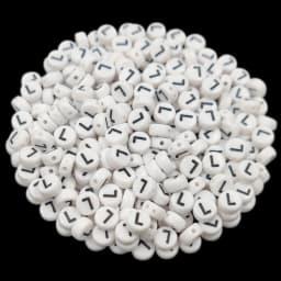 7mm 50Pcs Acrylic 26 English Letter Flat Round Beads Black on white DIY Crafts Necklace Bracelet Pendant For Jewelry Making
