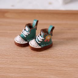 Round Toe OB11 Doll Shoes High Top Cowhide Leather Ankle Boots Lace Up Boots For YMY, Obitsu11,Body9, Gsc, Ddf, 1/12bjd Doll