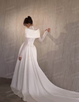 Simple Formal High Neck Wedding Dresses Woman's A Line Bride Gowns Elegant Long Sleeve Satin Party Customized Vestidos De Novia