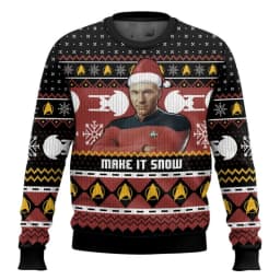 Jean-Luc Picard Star Trek Christmas Style Anime Movie Crew Ugly Christmas Hoodie Cosplay Costume Men's and Women's Fashion Top