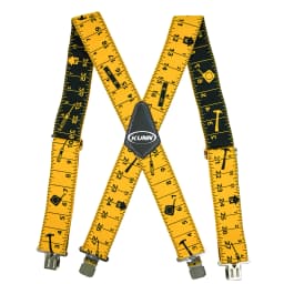 KUNN Men Suspender Tape Measure Pattern Suspender Fully Strength Elastic with Heavy Duty Clip Ruler Suspenders