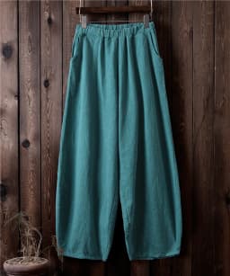 Johnature Autumn Solid Color Pockets Loose Pants 2025 New Women Vintage Elastic Waist Cotton Linen Wide Leg Full Length Pants