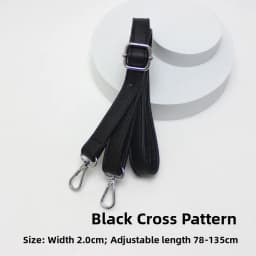 New Yu Black Leather Bag Strap Single Shoulder Crossbody Bag Long Strap School Bag Backpack Accessories Women's Bag Belt