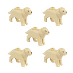 Compatible Animals Building Blocks for Children MOC Golden Hair Police Dog Husky Bulldog Chihuahua Model Bricks Kids DIY Toys 5p