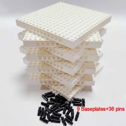 Bulk Buy White Brick 4/3 16x16 Baseplates Building Block MOC Parts Set Toys For Pixel Art Wholesale Compatible 65803 Send Pins