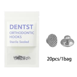 20PCS Dental Orthodontic Lingual Buttons-Bondable Round Mesh Base Composite Clear Ceramic Hook Dentistry Accessories Materials