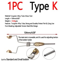Bimoo Steel-Alloy and Bi-ceramic Tip Fly Tying Bobbin Holder Standard & Small Thread Bobbin Fishing Dry Wet Fly Lure Making Tool