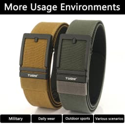 TUSHI Brand 4.3 Wide Thickened Gun Hanging Double-Layer Nylon Cloth Belt Versatile Outdoor Tactical Automatic Buckle Men's Belt