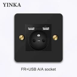 YINKA Stainless Steel Light Switch with Copper Toggle, Durable Modern Metal Wall Switch for Home, Single/Double/Triple Options