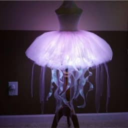 Glowing LED Dress Jellyfish Rabbit Pattern Light Up Luminous Skirt Warm Comfortable Outfit Music Festival Club Disco Party Rave
