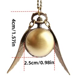 Steampunk Retro Bronze Flying Small Ball Quartz Pocket Watch Necklace Pendant Clock Chain Men's And Women's Chain Gift