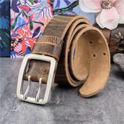 3.8CM Double Pin Stainless Steel Belt Buckle Thick Leather Belt Men Luxury Men's Belt Ceinture Men's Leather Belt Wide SBT0017