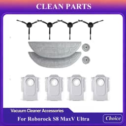 For Roborock S8 Maxv Ultra Vacuum Cleaner Accessories Mian Brush Side Brush Mop Pads Cloth Dust Bag Hepa Filter Spare Parts