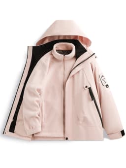 Men's 3-in-1 Jacket with Removable Fleece Liner, Waterproof Windproof Coat for Hiking, Camping, Travel and Daily Outdoor Use