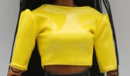 New 30cm 1/6  Glossy Top shirt  PU leather Dress Daily Wear Accessories Clothes for Barbies doll