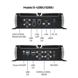 XCY X89 Industrial IPC Fanless Mini PC Intel I7-1165G7 6x COM RS232 RS485 2x Mini PCIe WiFi SIM 4G LTE CAN-Bus Windows Linux