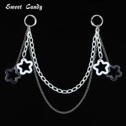 ITA Bag Decoration – Adjustable Chunky Chain Strap with Shiny Colorful Pendant, DIY Handmade Belt-Style Accessory for Bags