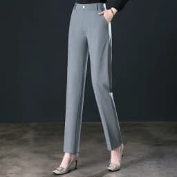 2025 Spring Fall Black Elegant Career Formal Suit Pants Women, Khaki Straight High Waist Loose Women's Work Trousers/cargo Pants