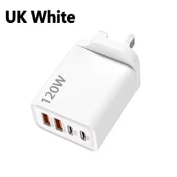 120W USB-C Charger 4 Ports PD Quick Charge 3.0 Type-C USB Phone Chargers Fast Charging Adapter For IPhone17 16 15 Xiaomi Samsung