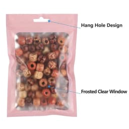 50pcs Colorful Foil Zip Lock Bags With Transparent Window Reusable Hanging Bags For Jewelry Display And Packaging