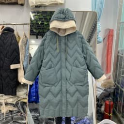 Autumn Winter Warm Knitted Patchwork Hooded Coat Women Thicken White Duck Down Jacket Parka Female Bigsize Long Puffer Outwears