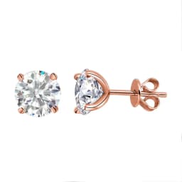 FEOBUR Sparkling 0.2-3CT Moissanite Stud Earring Rose Gold Color 925 Sterling Silver Lab Diamond Ear Studs Women Party Jewelry