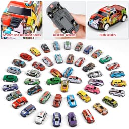 Christmas Gift 48 Pieces Alloy Racing Car Models Scale Cars Set Container Storage Toy Metal Trucks Vehicles Model for Kids