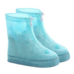 1Pair Waterproof Shoe Cover Men Women's Silicone Sport Rain Boot Cover with Layer Non-slip Material Wear-resistant Thick Reusab